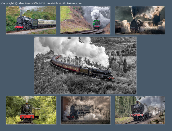 Steam Train collage Picture Board by Alan Tunnicliffe