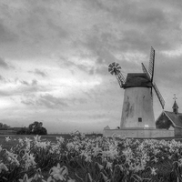 Buy canvas prints of Windmill at Lytham St Annes by Jane Hitchcock