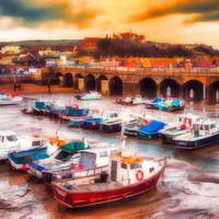 Buy canvas prints of Sunset at Folkestone Harbour by Susan Sanger