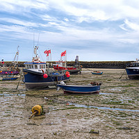 Buy canvas prints of Boats at low tide at Folkestone Harbour Kent UK by Susan Sanger