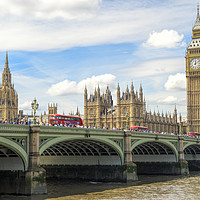 Buy canvas prints of Waterloo Bridge London with Big Ben by Susan Sanger