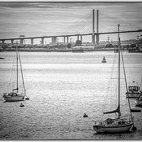 Buy canvas prints of River Thames in Essex with Dartford Crossing by Susan Sanger