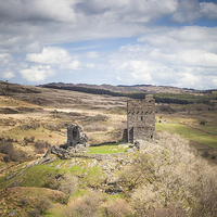 Buy canvas prints of Looking Down on Dolwyddelan Castle by Christine Smart