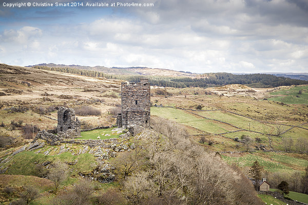 Dolwyddelan Castle a Countryside Vista Picture Board by Christine Smart