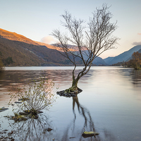 Buy canvas prints of  Sunset Reflections at Llyn Padarn by Christine Smart