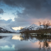 Buy canvas prints of  Sunset Reflections Panorama - Llyn Padarn by Christine Smart