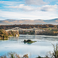 Buy canvas prints of Blue Sky at Menai Bridge - Anglesey by Christine Smart