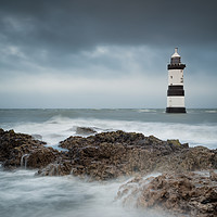 Buy canvas prints of Penmon Lighthouse, Turbulent Tides by Christine Smart