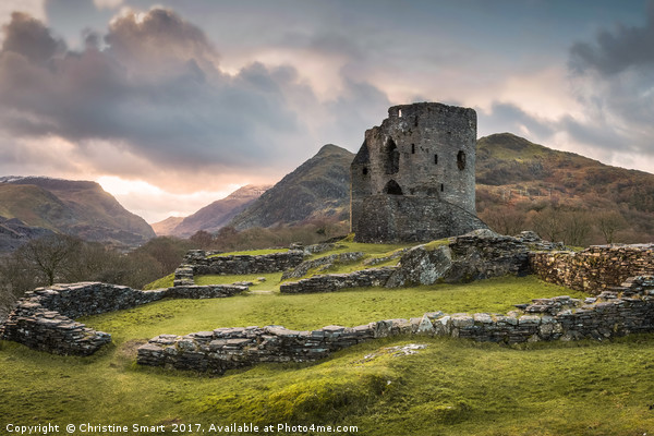 Sunrise at Dolbadarn Castle Picture Board by Christine Smart