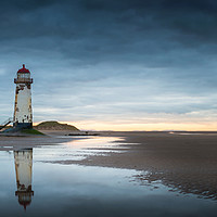 Buy canvas prints of Point of Ayr Lighthouse - Stormy Sunset Panorama by Christine Smart