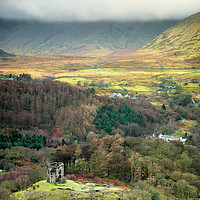 Buy canvas prints of Dolbadarn Castle - A view from above by Christine Smart