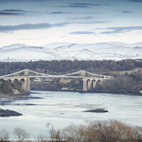 Buy canvas prints of Menai Bridge Winter - Anglesey, North Wales by Christine Smart
