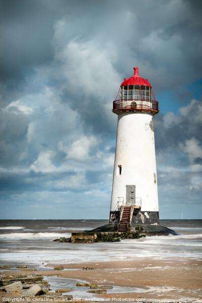 Cloudy Skies at Talacre Lighthouse Picture Board by Christine Smart