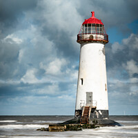 Buy canvas prints of Cloudy Skies at Talacre Lighthouse by Christine Smart