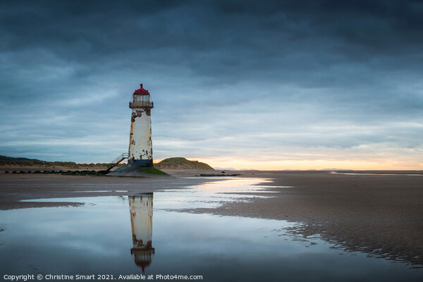 A Cool Sunset at Talacre Lighthouse Picture Board by Christine Smart