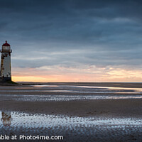 Buy canvas prints of Talacre Lighthouse Sunset Panorama by Christine Smart