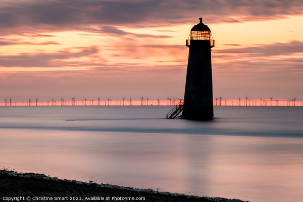 Talacre Lighthouse Silhouette Canvas Print by Christine Smart