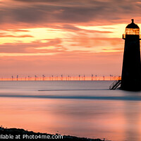 Buy canvas prints of Sunset Colours at Talacre Lighthouse Panorama by Christine Smart