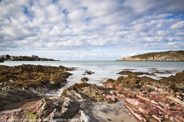 Cemaes Bay Seascape, Anglesey - North Wales Picture Board by Christine Smart
