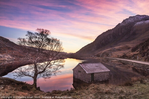 Winter Sunrise at Llyn Ogwen, Snowdonia - North Wales Picture Board by Christine Smart