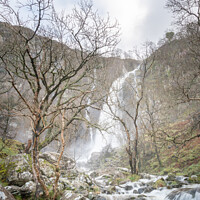 Buy canvas prints of Aber Falls, Waterfall Cascading over Rocks, Landscape Photograph - North Wales by Christine Smart