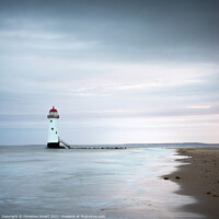Buy canvas prints of Talacre Lighthouse Square Seascape/Landscape North Wales by Christine Smart