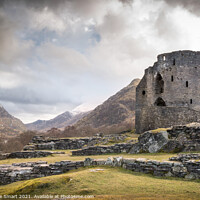 Buy canvas prints of Dolbadarn Castle Winter Landscape Scene - Llanberis Snowdonia National Park Wales by Christine Smart