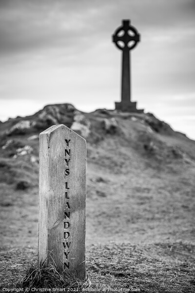 Ynys Llanddwyn / Llanddwyn Island Monochrome Black and White Landscape Scene Isle of Anglesey North Wales Picture Board by Christine Smart