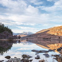 Buy canvas prints of Llynnau Mymbyr - Snowdonia National Park Upright Landscape Scene North Wales / Colour Winter Snowy Mountain Lake by Christine Smart
