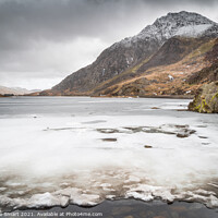 Buy canvas prints of Tryfan and Llyn Ogwen, Snowdonia National Park North Wales - Mountain, Snow, Frozen Lake - Winter Scene - Snow Landscape by Christine Smart