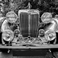 Buy canvas prints of Vintage MG Sports saloon car by Ian Clamp