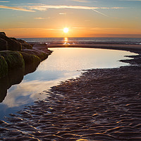 Buy canvas prints of Blackpool Rock pool sunset by Ian Clamp
