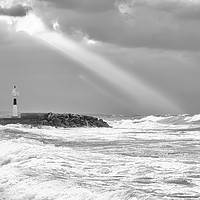 Buy canvas prints of A ray of sunlight breaking through dark clouds. by Nikos Vlasiadis