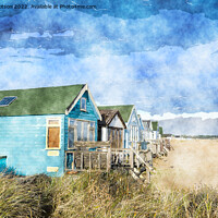 Buy canvas prints of Colourful Beach Huts by Helen Hotson