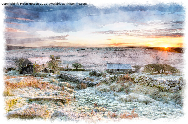Winter Sunrise on Bodmin Moor Picture Board by Helen Hotson