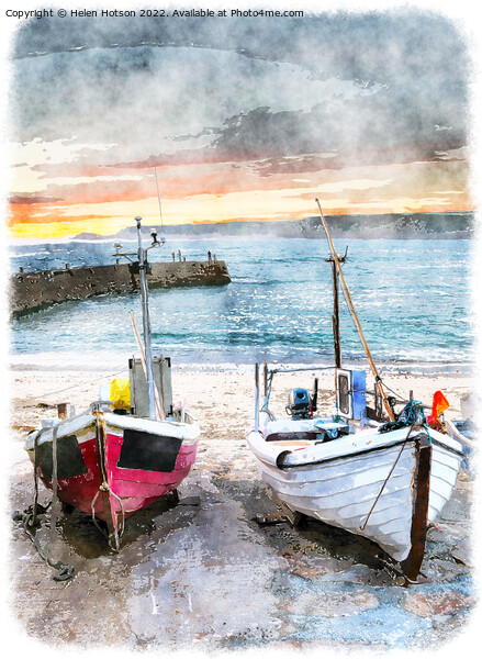 Fishing Boats At Sennen Cove Picture Board by Helen Hotson