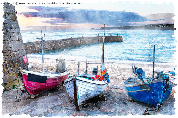 Fishing Boats At Sennen Cove Picture Board by Helen Hotson