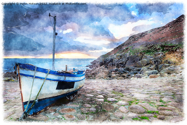 Fishing Boat on A Beach Picture Board by Helen Hotson