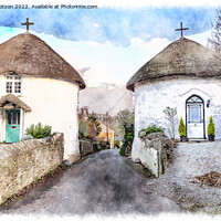 Buy canvas prints of Roundhouses at Veryan in Cornwall by Helen Hotson