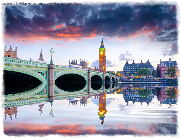 London at Dusk Picture Board by Helen Hotson
