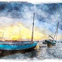 Buy canvas prints of Boats in the Harbor by Helen Hotson