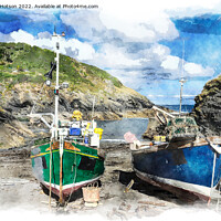 Buy canvas prints of Fishing Boats in Cornwall by Helen Hotson