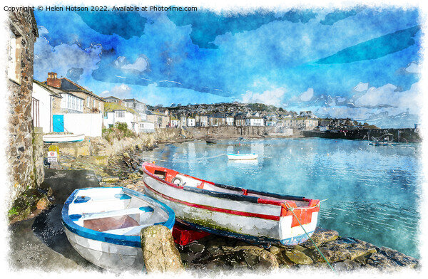Mousehole Harbour Picture Board by Helen Hotson