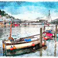 Buy canvas prints of Looe Harbour by Helen Hotson