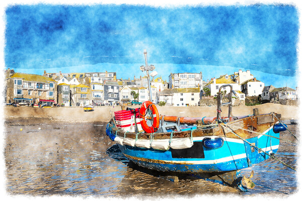 Fishing Boat at St Ives Picture Board by Helen Hotson