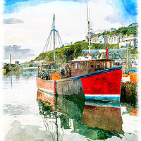 Buy canvas prints of Red Fishing Boat by Helen Hotson
