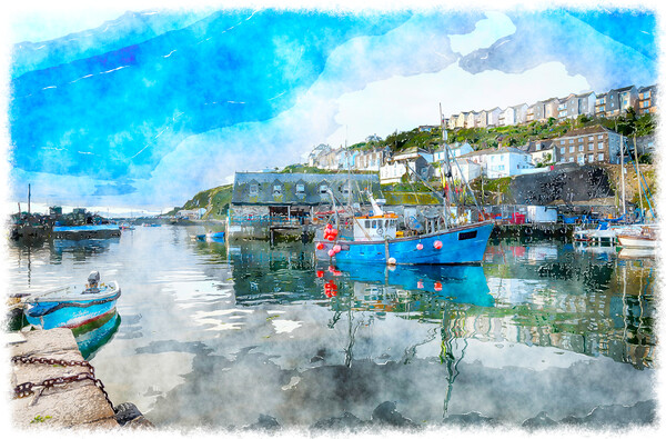 Mevagissey a Cornish Fishing Village Picture Board by Helen Hotson