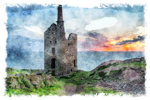 Sunset at Wheal Owles Picture Board by Helen Hotson