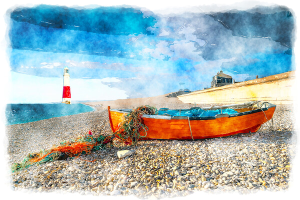Fishing Boat on Chesil Beach Picture Board by Helen Hotson