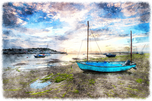 Low Tide at Instow in North Devon Picture Board by Helen Hotson